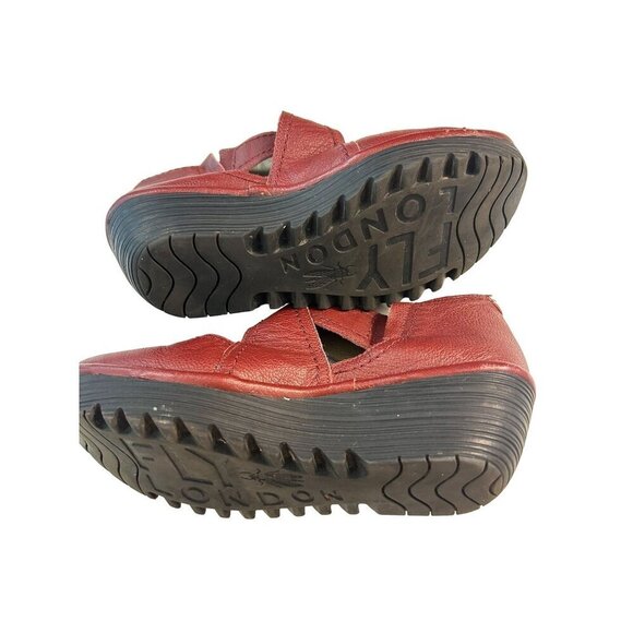 FLY London Women's Yogo Wedge Pump Cherry Mousse 37 US 6.5 7 - Picture 4 of 6